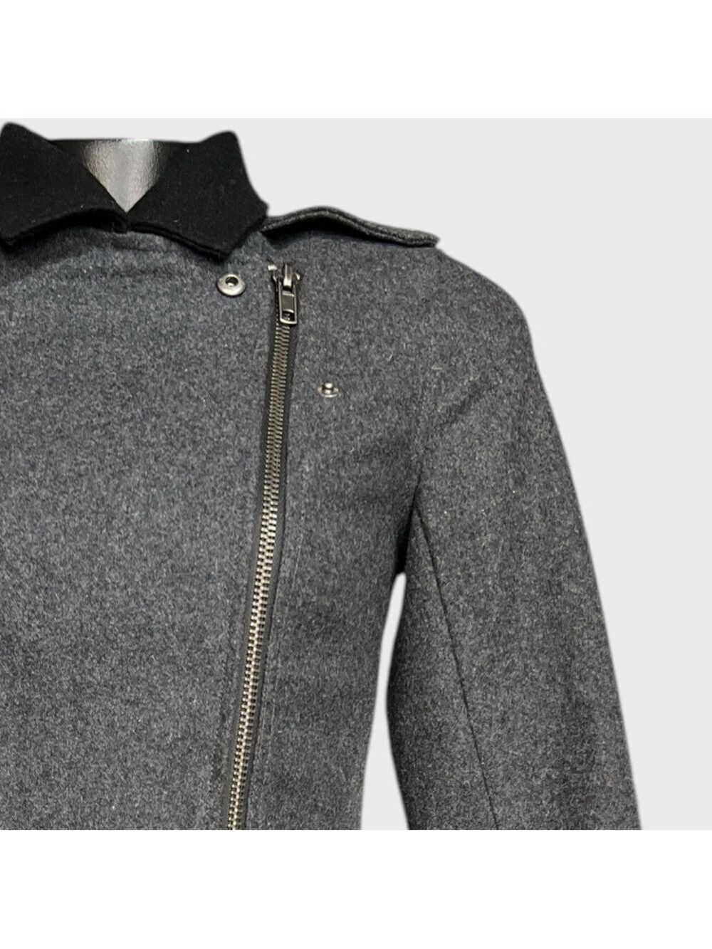 NEW Vans Womens XS PIKE Jacket Black Gray NWOT $128 Moto style Wool Punk Gothic - Picture 4 of 16